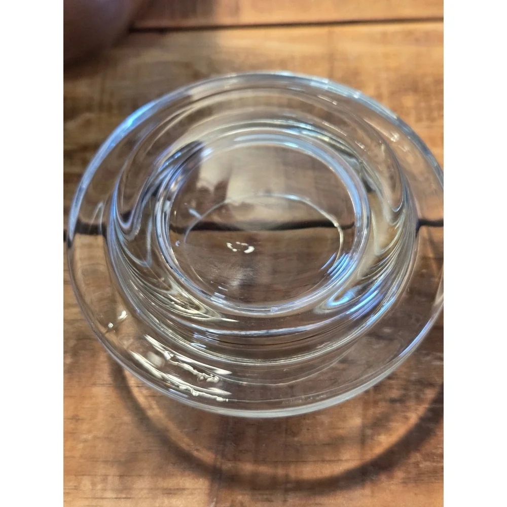 Vintage Princess House Heritage crystal Butter Dish Dome Etched‎ Floral Design